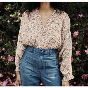 DOEN Rose Top in Blush Mini Earl Floral Print XS